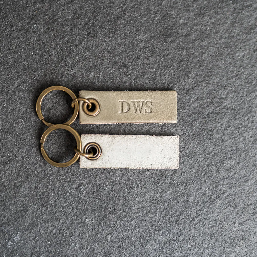 Extended Rectangle Leather Keyring | Personalized Premium Leather Keychain |  Custom Key Fob | Leather Gift Handmade in the USA