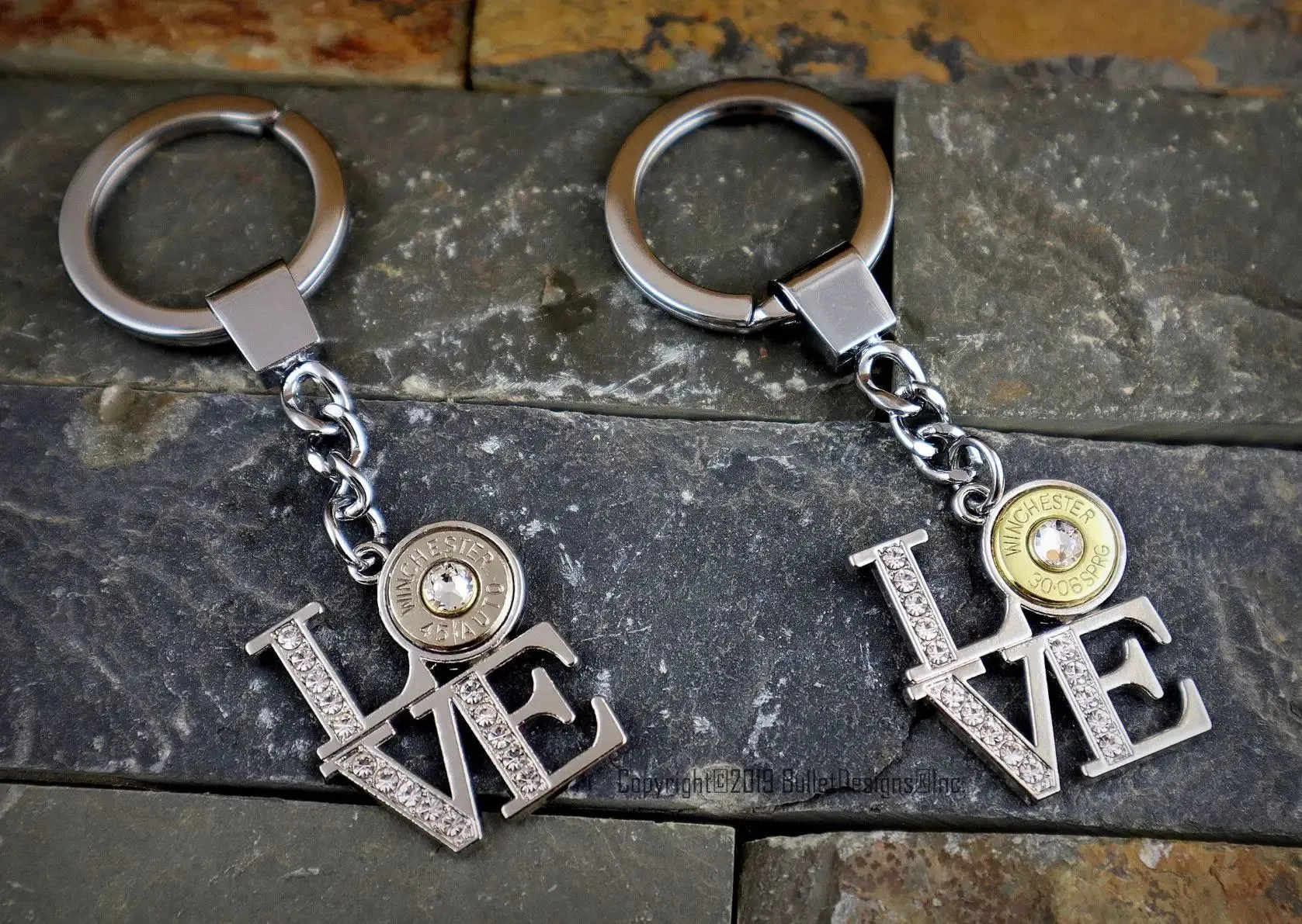 LOVE Bullet Custom Keychain, 7mm-08, 22-250, 280, 45 Auto, 308, 30-06, 243, 270