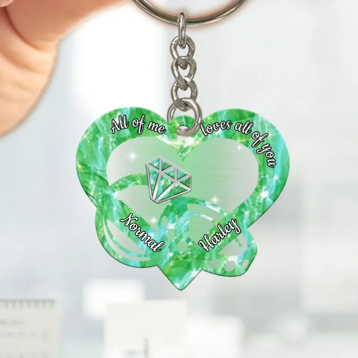 Personalized All of me loves all of you Couple Rings Multi Color Keychain, Gift for Him Her